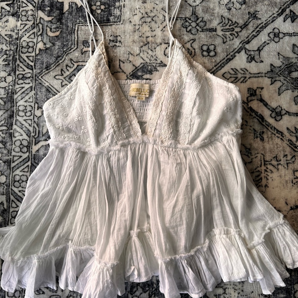 Rebellion White Lace Camisole Top